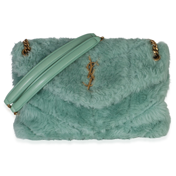 Saint Laurent Handbags - Saint Laurent Shearling Quilted Monogram Small Loulou Puffer Chain Satchel